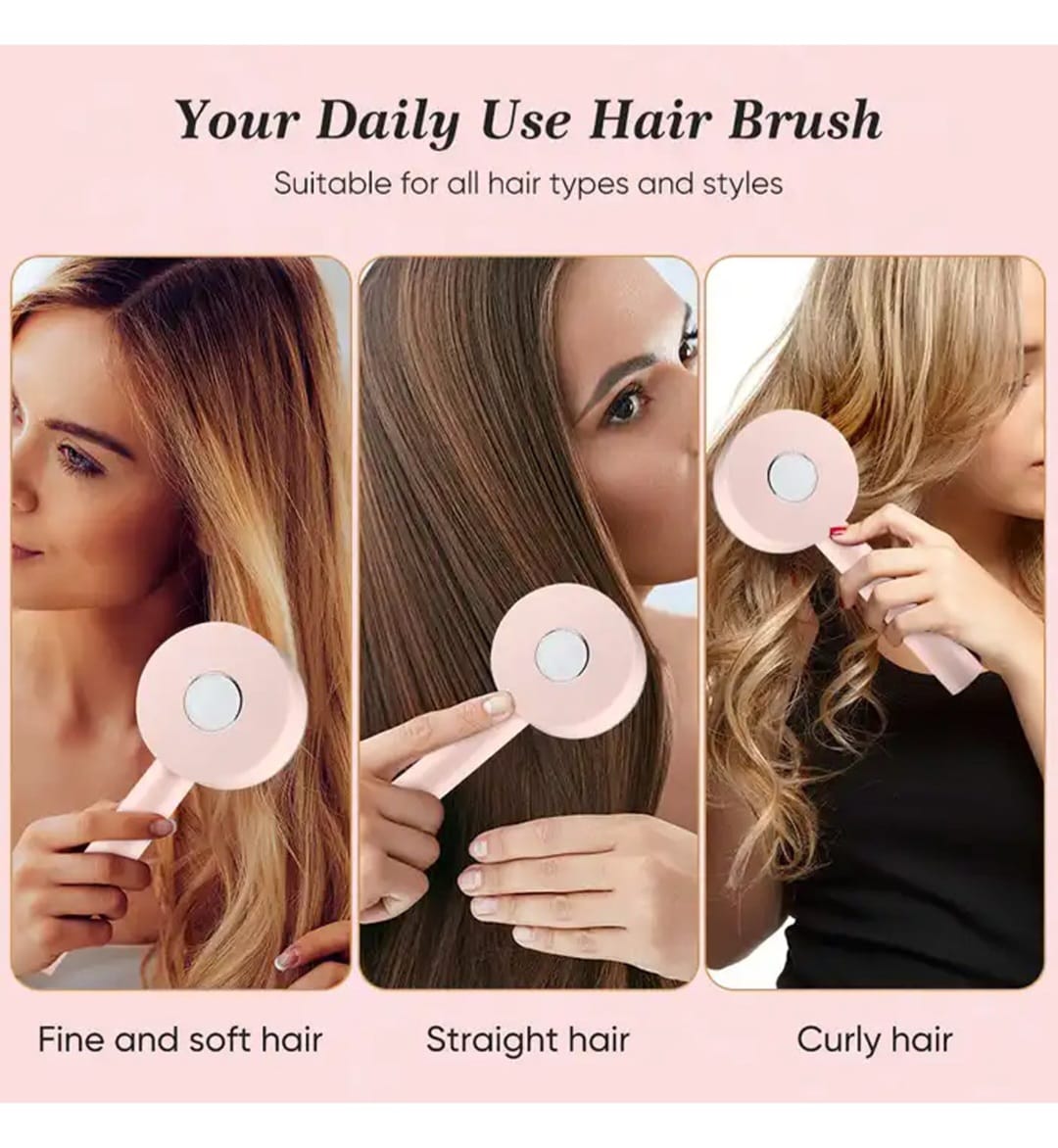 Air Cushion Massage Brush With Long Handel & Self-Cleaning Detaning Comb Hair Accessories